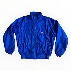 VTG 1980s Patagonia XL Nylon Fleece Lined Bomber Jacket Blue Made in USA READ